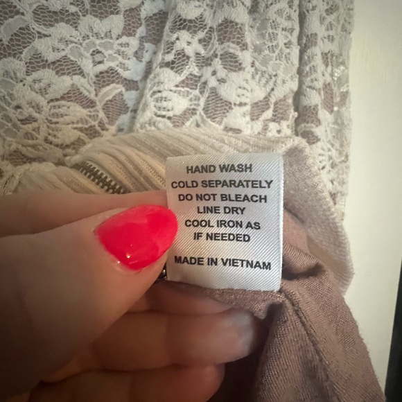 Taupe and cream zip up lace cardigan - Picture 5 of 5